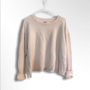 Aerie Pale Pink Crop Crewneck